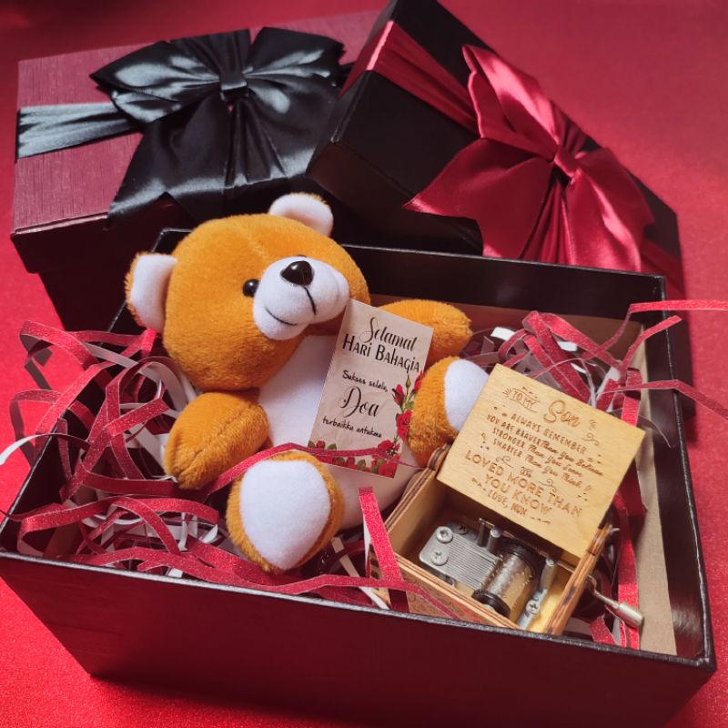 HAMPERS MINI LUCU BONEKA TEDDY BEAR MINI SIZE / KOTAK MUSIK / KOTAK KADO HADIAH SPESIAL