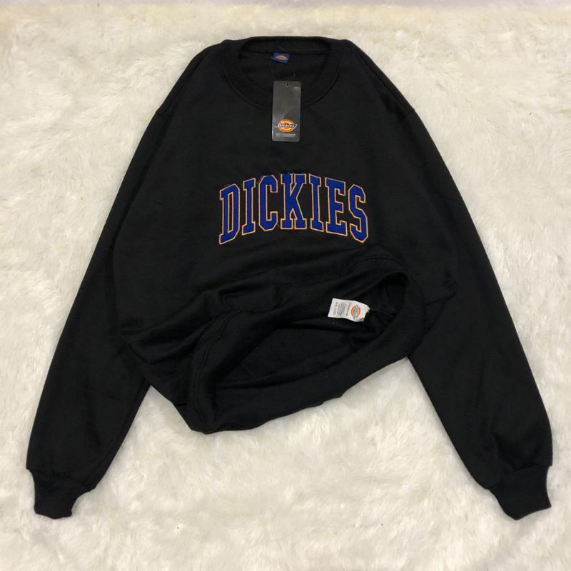 Sweater Pria/Sweatshirt Dickies Crewneck Hitam Full/Sweater Pria Wanita Terbaru/Sweater Diskies/Cod