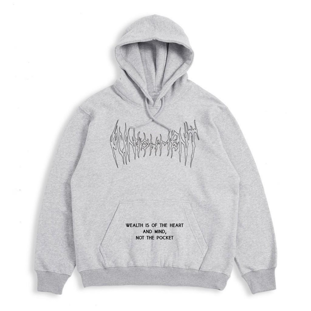 Sweater Hoodie Punishment Metal Font 04C Grey Unisex