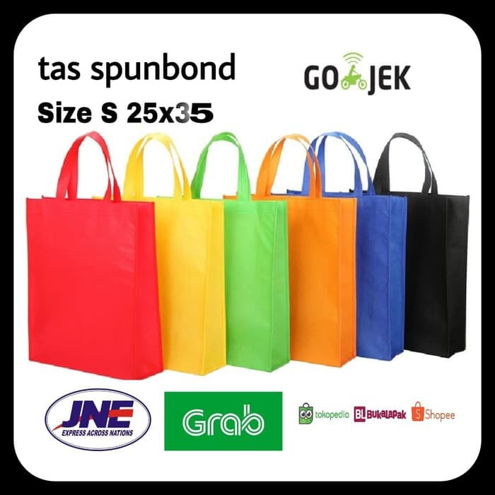 

Murah Tas kain spunbond Spunbon Handle lipat samping HLS 25x35 M Goodiebag Termurah