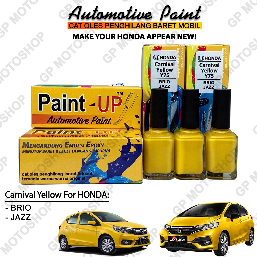 HONDA CARNIVAL YELLOW CAT OLES PENGHILANG BARET MOBIL LECET KUNING SOLID GLOSSY JAZZ BRIO