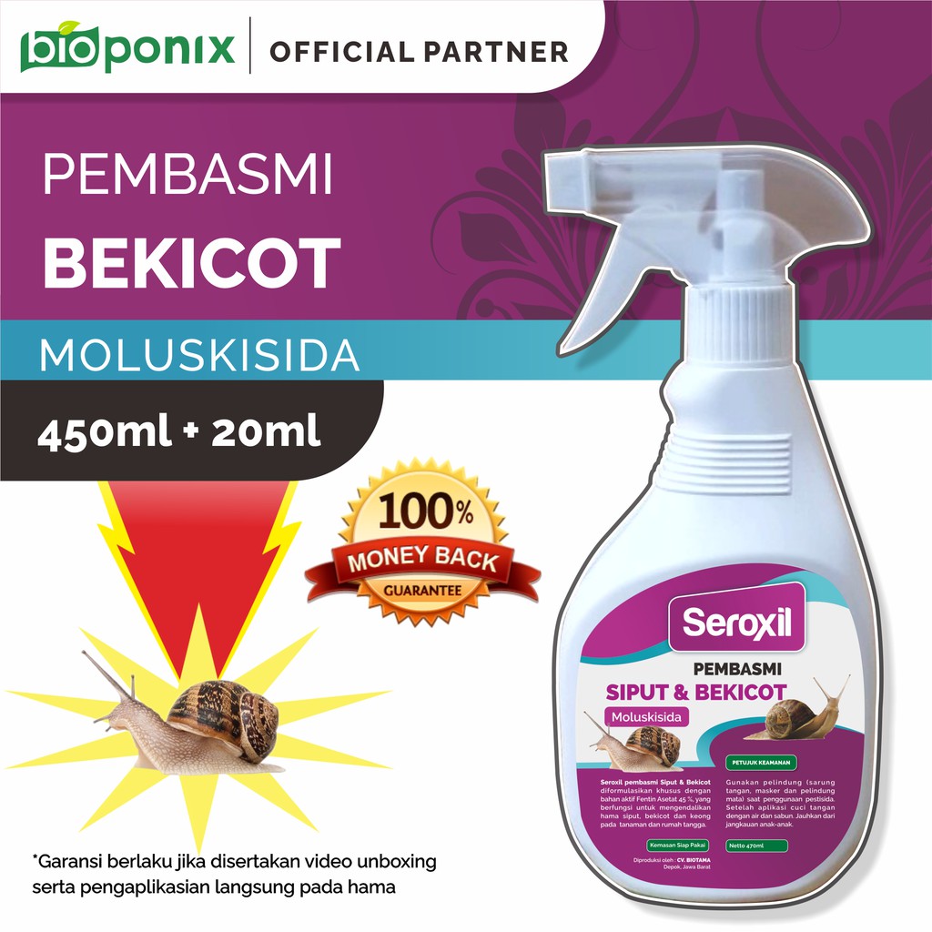 Obat-Racun Pembasmi Hama Bekicot, Siput, Keong Ampuh 450ml (Seroxil)