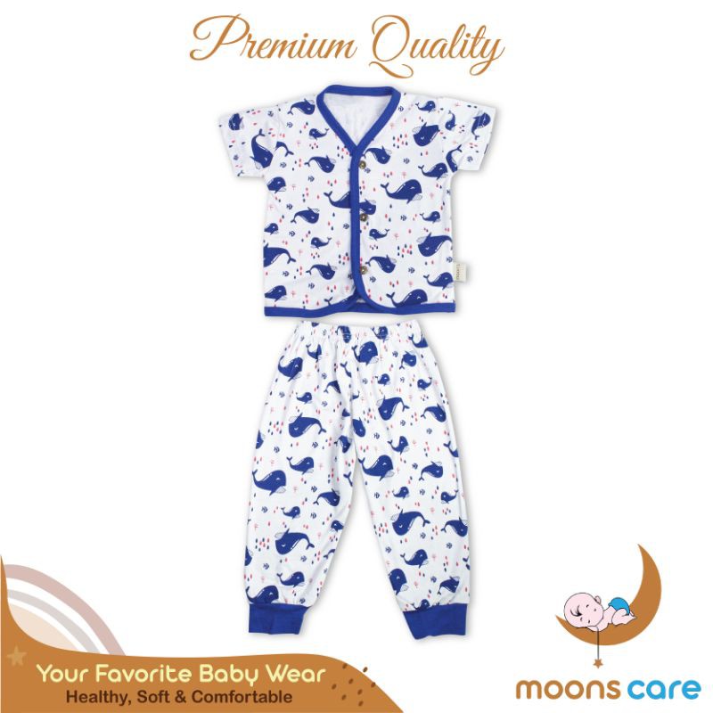 MOONS Stelan kancing Campur Premium | Setelan Baju Pendek Celana