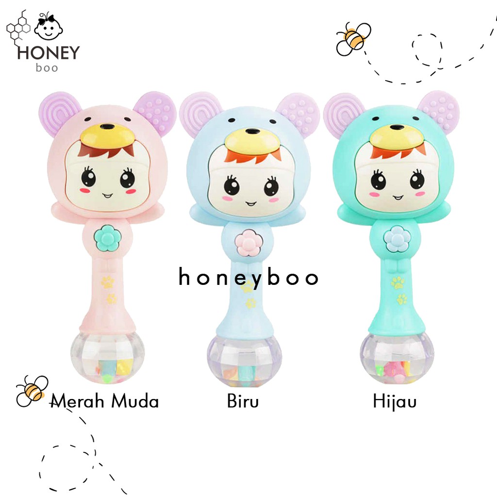 Honey Boo - Mainan Bayi Tongkat Genggam Rattle Stick Dengan Musik dan Lampu-2