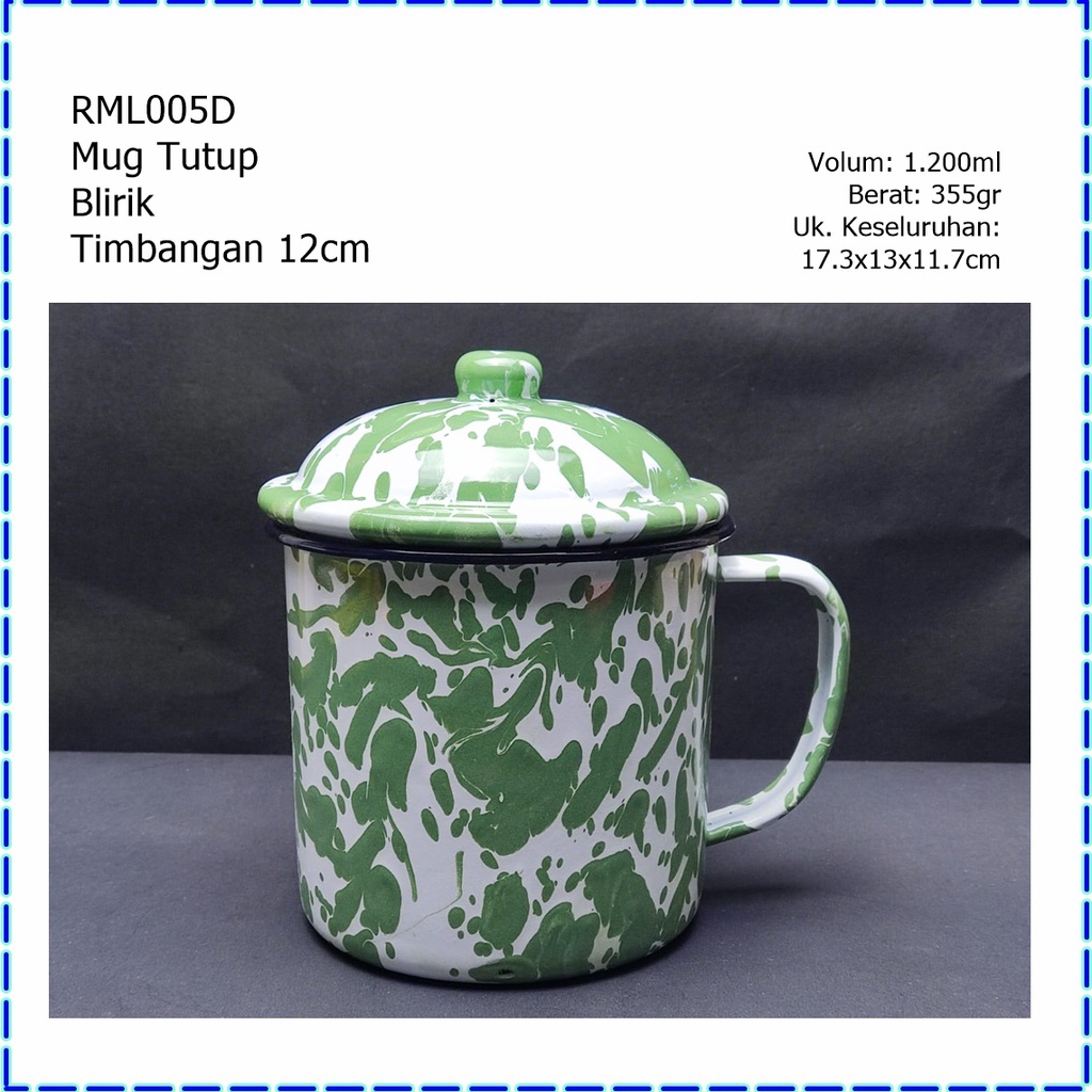 RML005D Mug Jadul/Mug Tutup Blirik Timbangan KSI 12cm