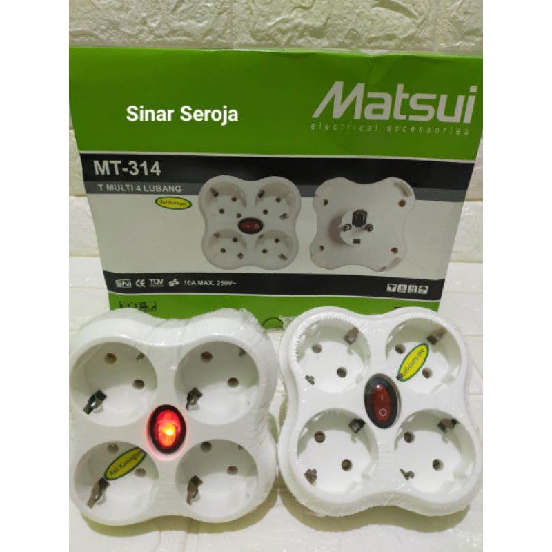 T Multi Colokan Listrik Lubang 4/Stop Kontak Out Bow 4 in 1 Switch Matsui