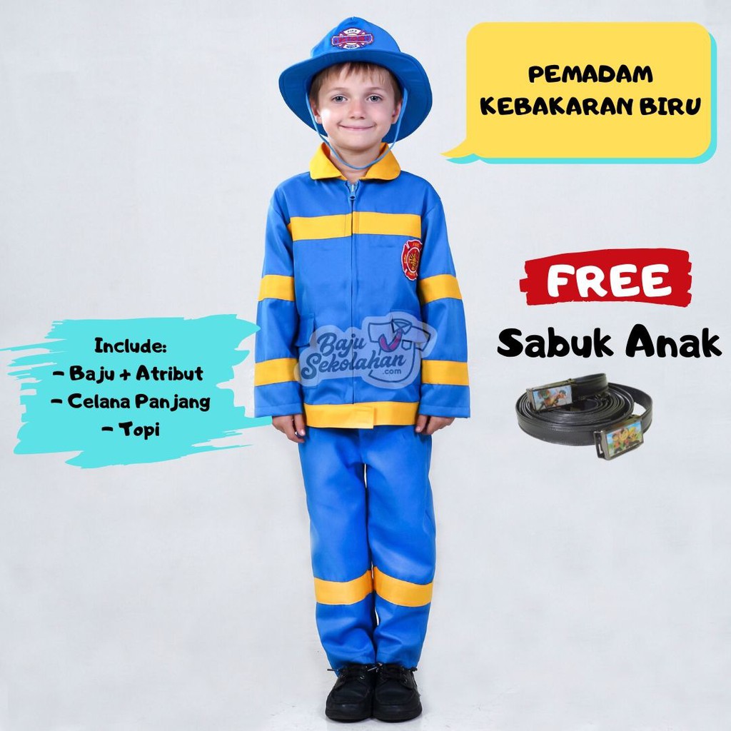 Jual Baju Seragam Profesi / Kostum Profesi / Baju Anak Pemadam ...