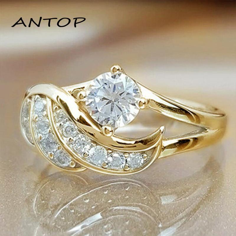 Cincin Desain Sayap Malaikat Aksen Berlian Zirkon