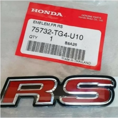 Emblem Grill depan Tulisan logo RS Honda Brio RS Original