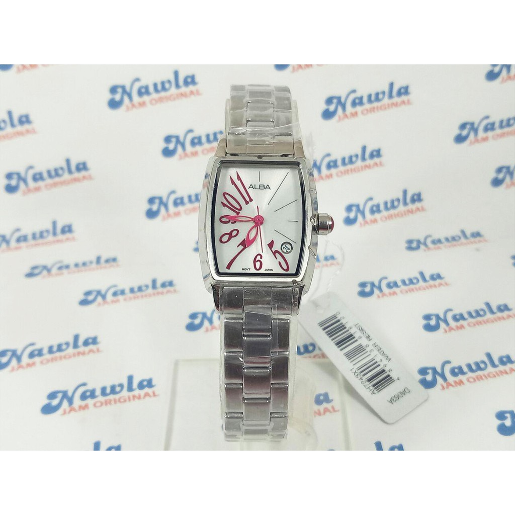 Alba Ladies AH7243X1 Rectangle Case White Dial | Jam Wanita AH7243