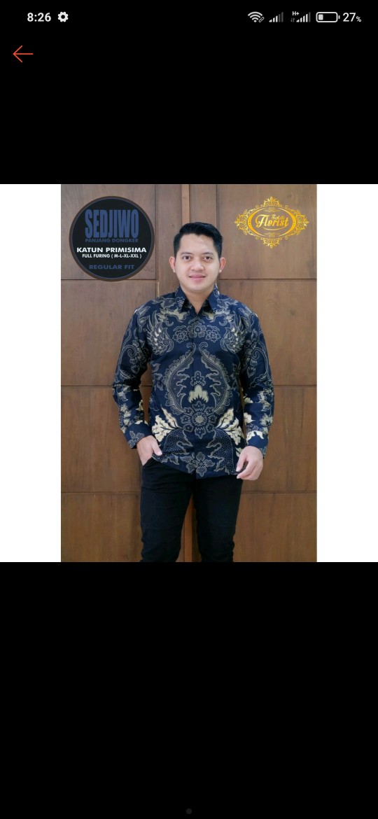 Sedjiwo Dongker Kemeja Batik Pria Full Furing Bahan Katun Halus Primisima