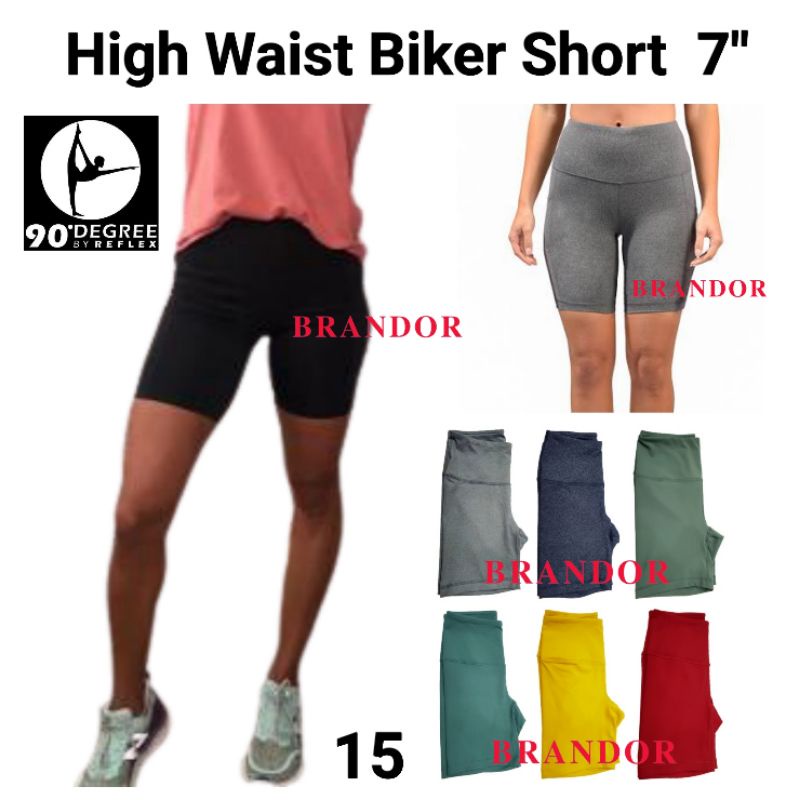 DGSH15 - HIGH WAIST BIKER - YOGA PANTS 7&quot; By DEGREE