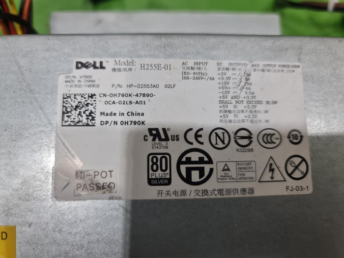 PSU CN-0H790K 255W DELL OPTIPLEX 390 790 990 POWER SUPPLY H255E-01