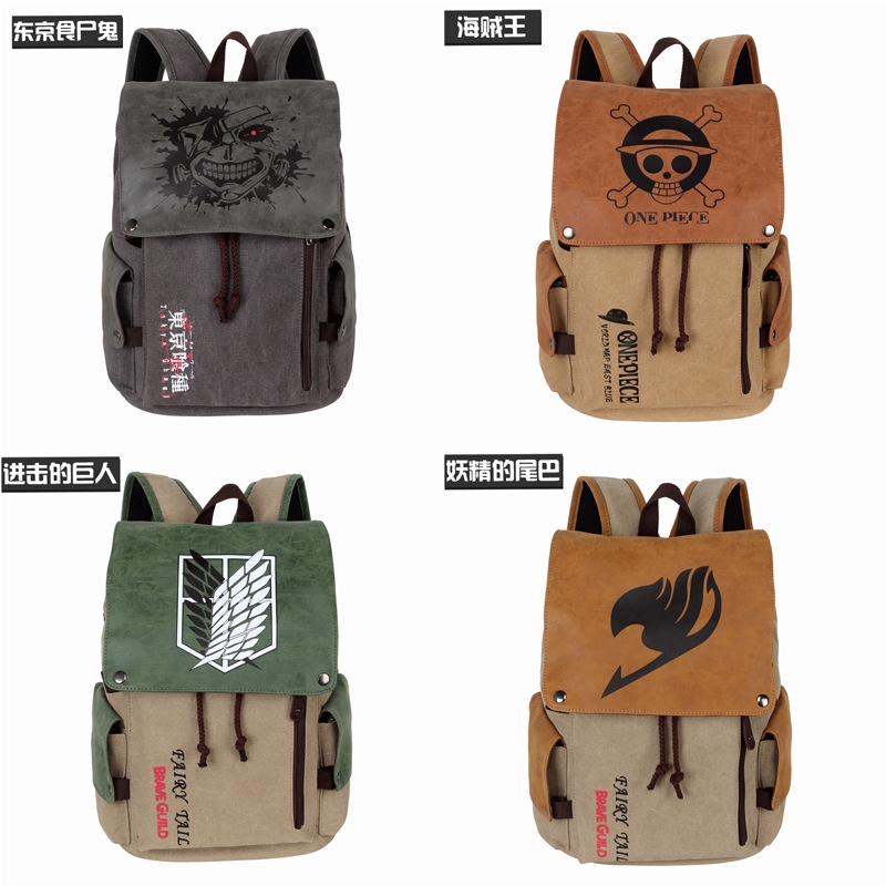 Hot Anime One Piece Portgas D Ace Backpack Shoulder Bag Canvas School Bags Gift Animation Art Characters Japanese Anime