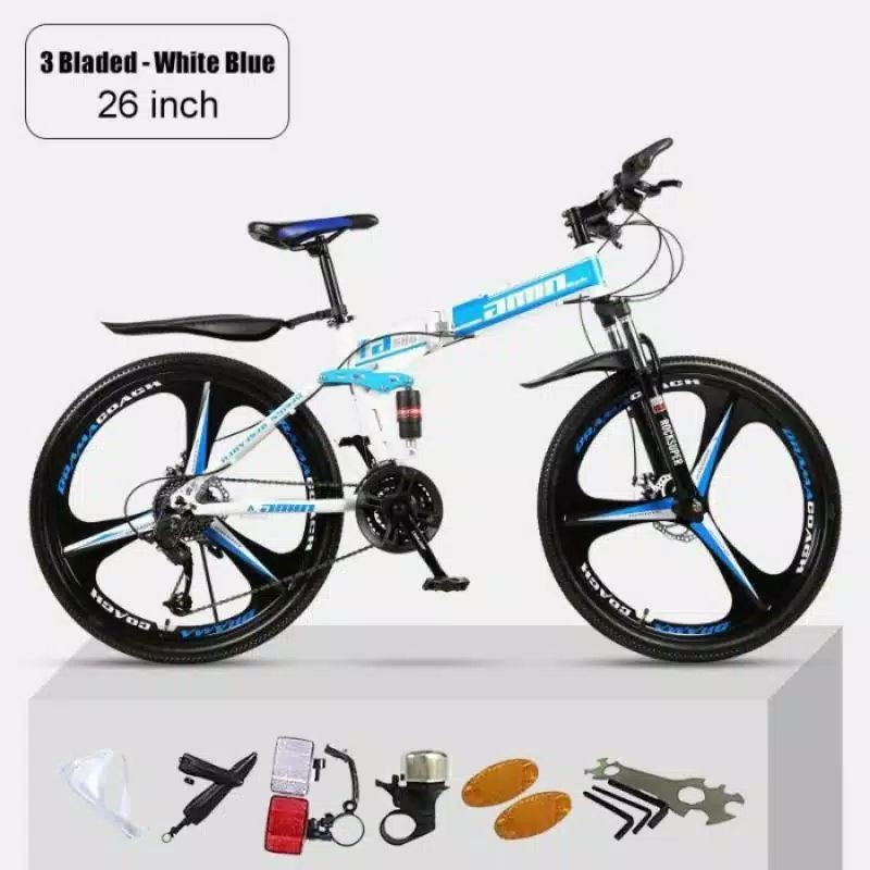 READY STOCK SEPEDA LIPAT GUNUNG MTB AMIN 26 INCH SPEED 30 - FOLDED MOUNTAIN BICYCLE