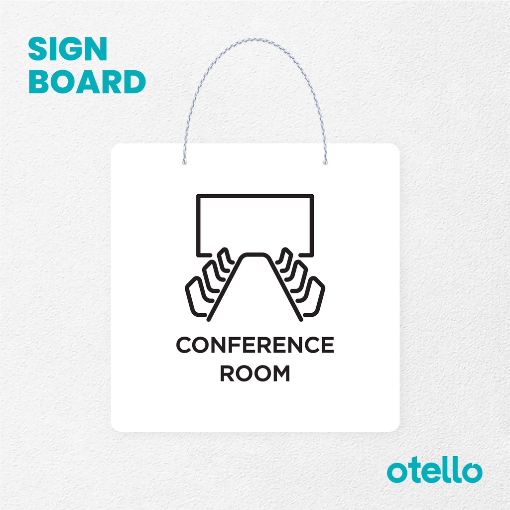 Otello Sign Conference Room Signage Board Acrylic Papan Gantung Label Akrilik Rantai Petunjuk Toko Modern Minimalist Kafe Restoran Kantor Gedung Cafe