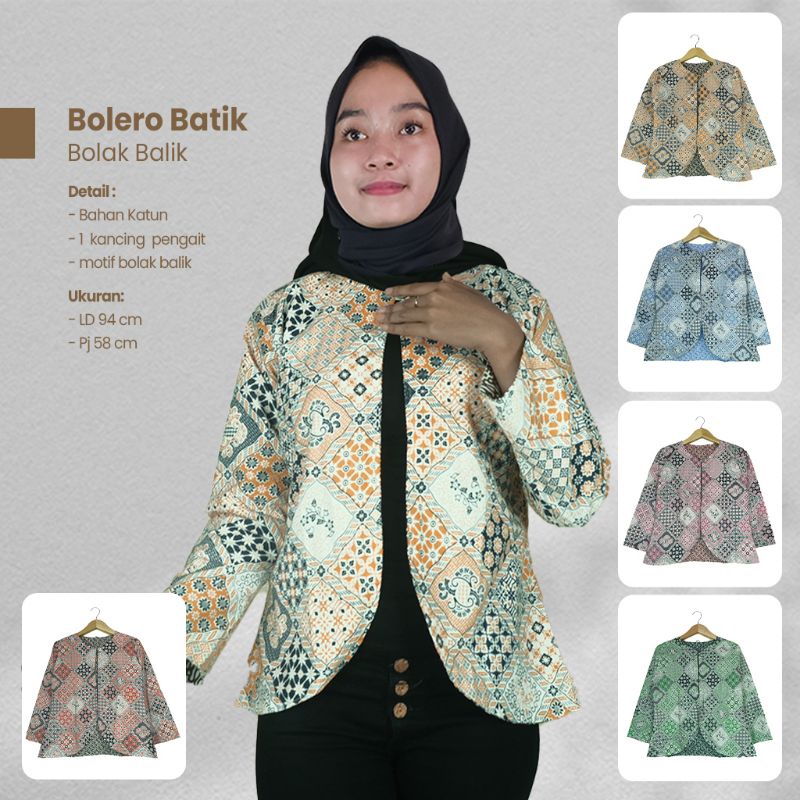 Bolero/ Outer Motif Batik Bolak Balik