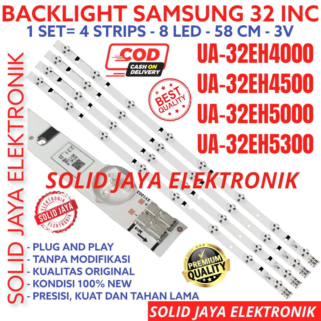 BACKLIGHT TV LED SAMSUNG 32 INC UA 32EH4000 32EH4500 32EH5000 32EH4300 UA32EH4000 UA32EH4500 UA32EH5000 UA32EH4300 LAMPU BL 8K 3V 32EH 8LED 8 KANCING LED UA-32EH4000 UA-32EH4500 UA-32EH5000 UA-32EH4300 32EH4000M UA-32EH4000M 32EH4500M 32EH5000M 32EH4300M