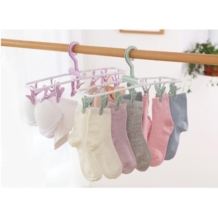 Gantungan Lipat 12 Jepitan Hanger Underwear Bra Kaos Kaki Serbaguna