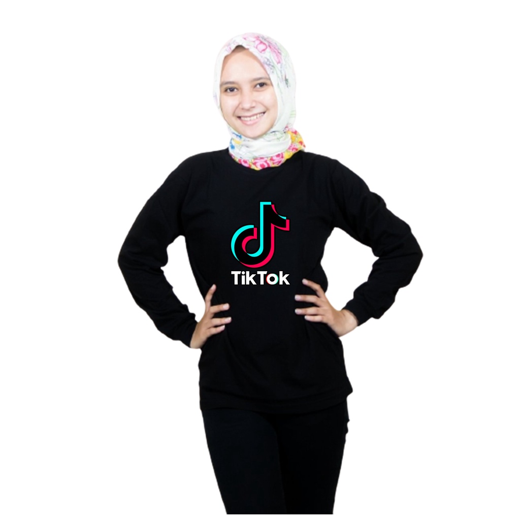 Kaos Tiktok Lengan Panjang Pria Wanita Baju Atasan Cowok Cewek Tshirt Kaos Wanita Lengan Panjang Ata