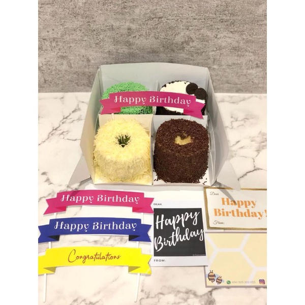 

Birthday Cake Chiffon 2beesweets kue ulang tahun dengan topper dan card