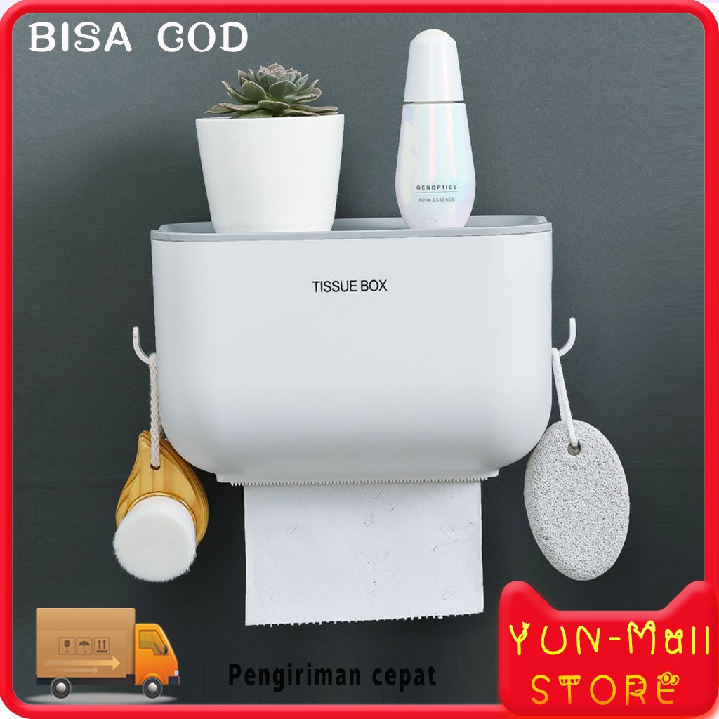 【COD+Pengiriman Cepat】 YUN Mall KOTAK Tisu Tissue TOILET TEMPEL STORANGE BoX TISSU HOLDER BATHROOM SERBAGUNA