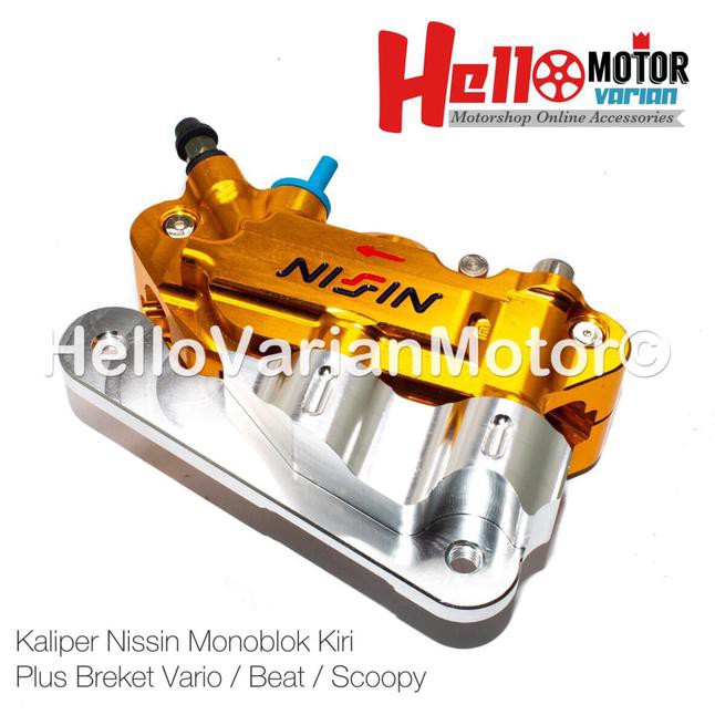 Kaliper Nissin Monoblok Kiri Plus Breket Beat / Vario / Scoopy