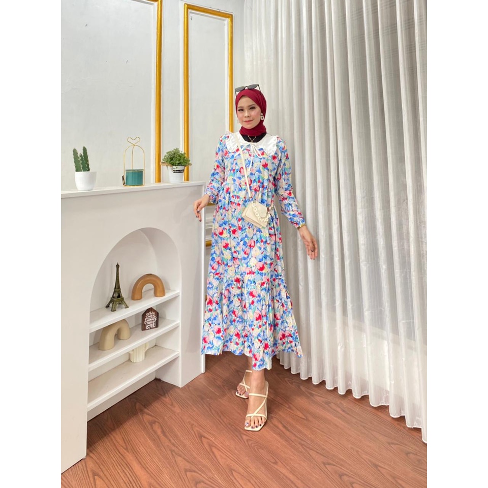 midi dress terbaru // midi dress korea // midi dress bunga bunga// midi dress muslim