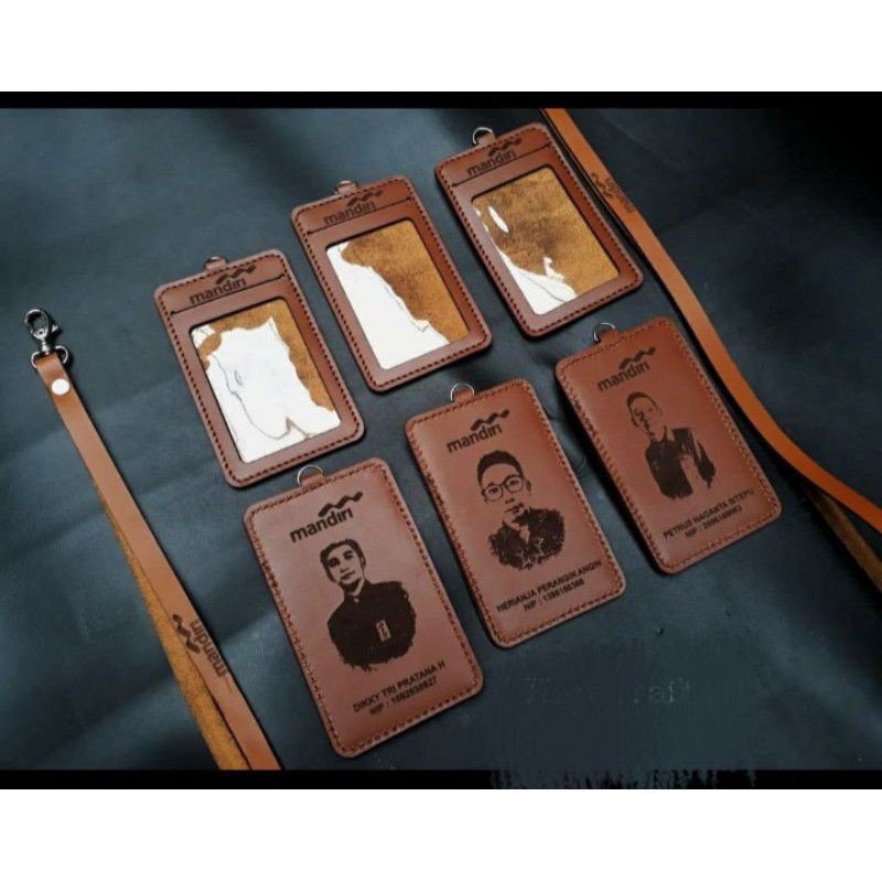

Gantungan ID Card Holder Kulit Bank MANDIRI