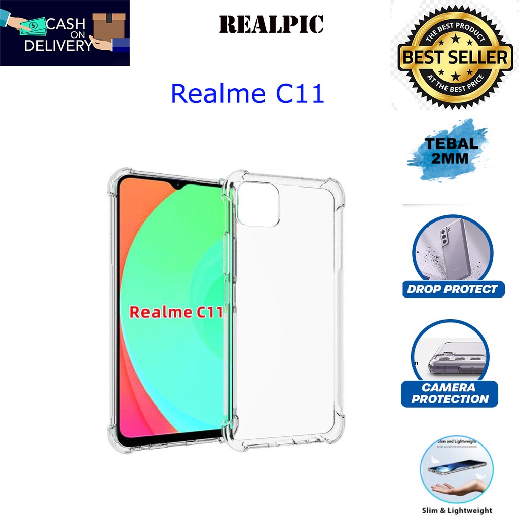 Case REALME C11 2020 Casing Clear HD KETEBALAN 2MM BENING TRANSPARAN TPU Premium Softcase