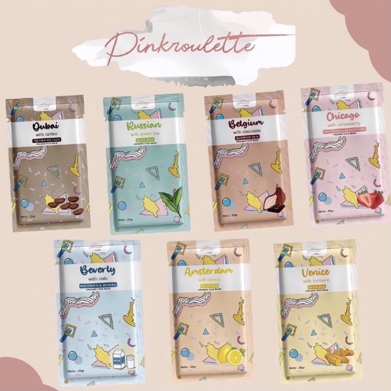 PINKROULETTE BELGIUM CHOCOLATTE ORGANIC MASK / PINKROULETTE MASKER ORGANIK 20g TRAVEL SIZE & 60g