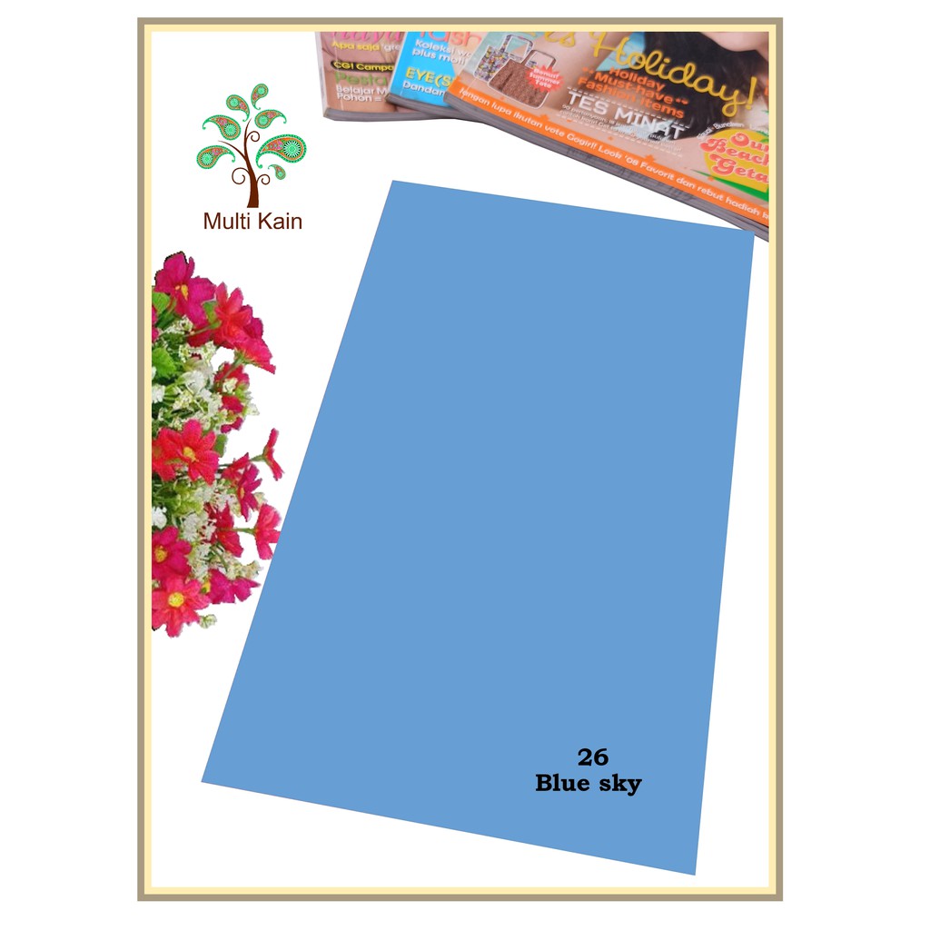 Bahan multi Kain Rayon Uniqlo mukena Meteran dan Grosir Quality Super-26 blue sky