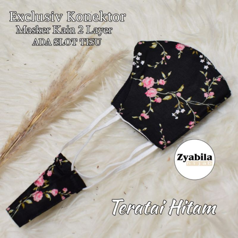 Jilbab bergo Maryam bahan wolfis brand original-Mskr Kon trt hitam