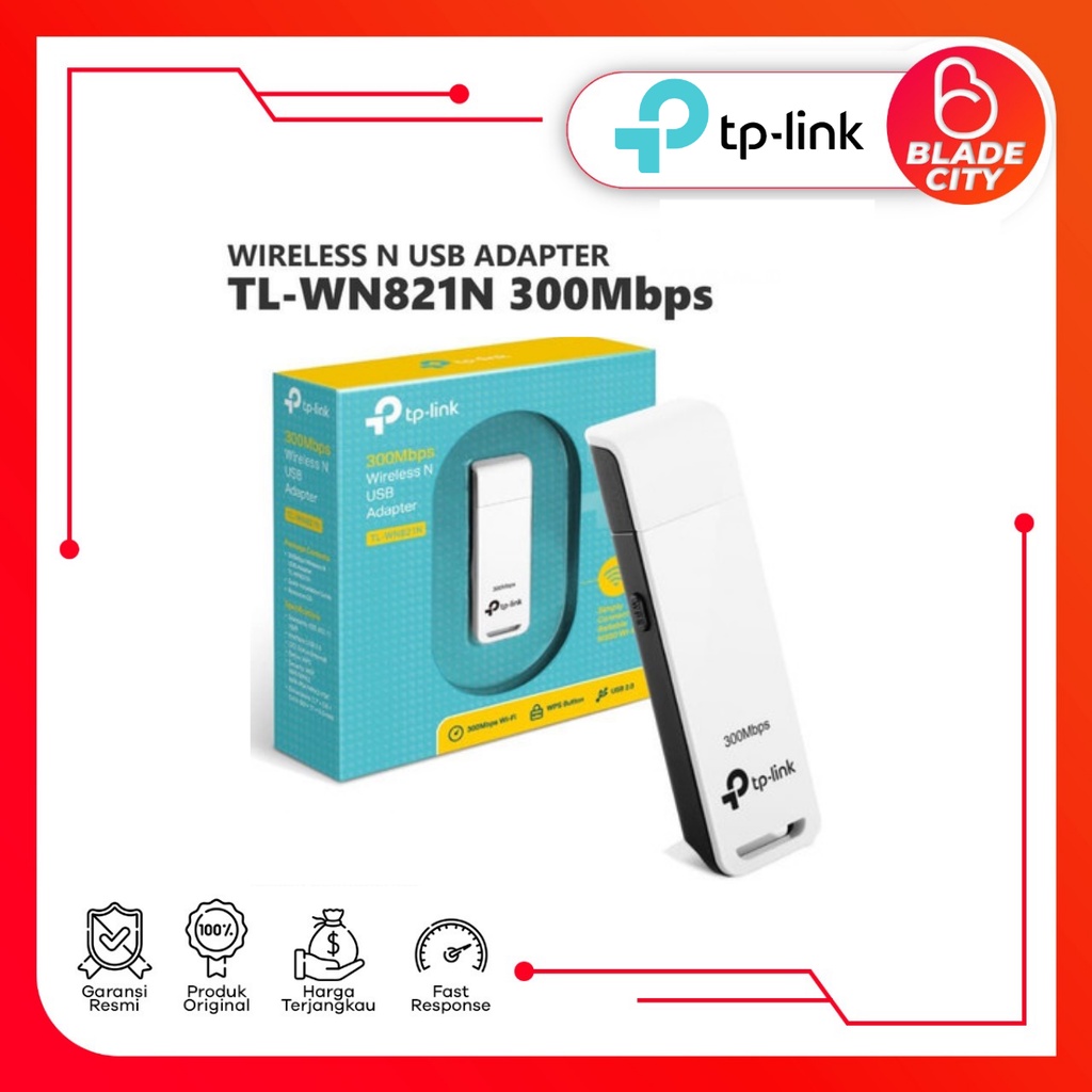 TP LINK TL-WN821N 300Mbps Wireless N USB Adapter - Garansi 1 Tahun