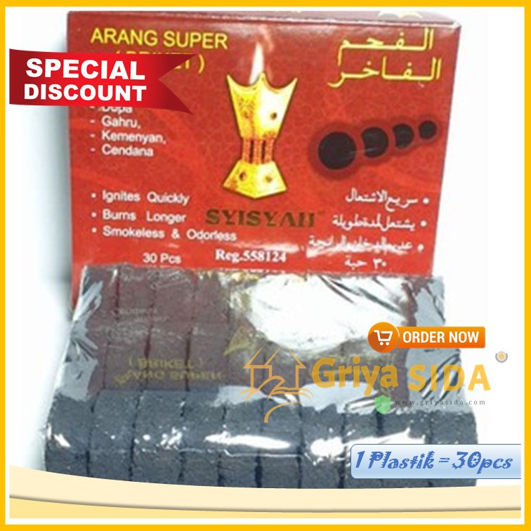 ARANG SUPER SYISYAH (Briket) alfahm arang dupa bukhur arang shisha harga grosir