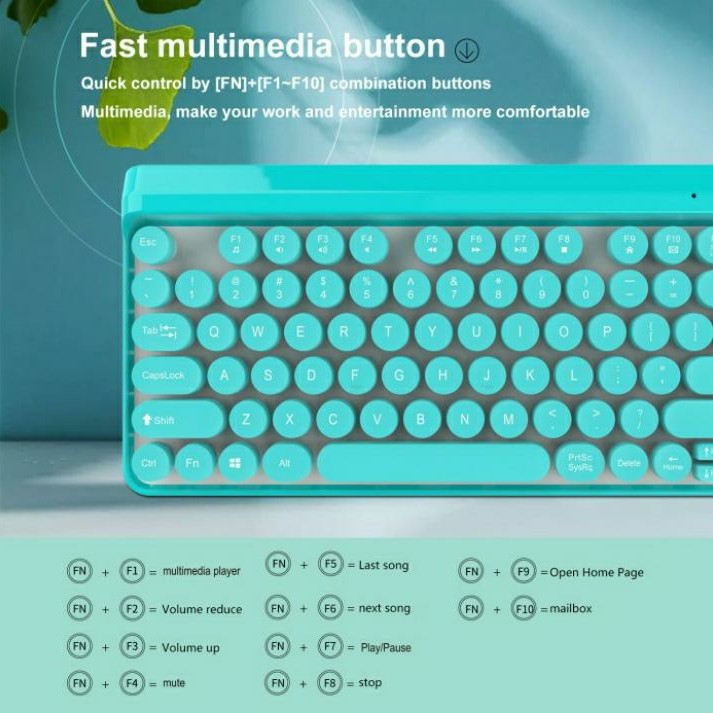 Retro Mini Keyboard + Mouse Combo Wireless