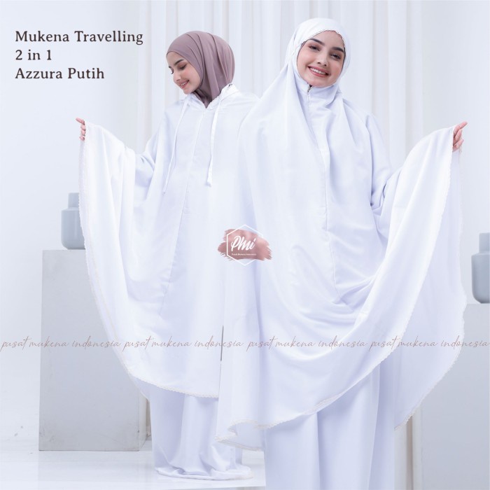 Mukena Dewasa Terbaru Telekung Tali Belakang 2in1 Tavel Rayon P9F7 Adem Import Parasit Polos Mini Mo