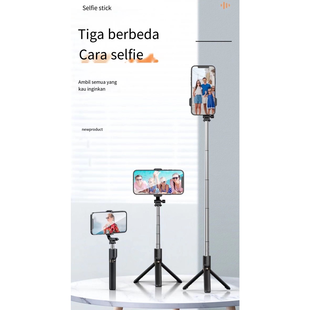 Z6 Live Selfie Tripod Selfie Tongkat Remote control Bluetooth + Dapat mengangkat hingga 1070 MM