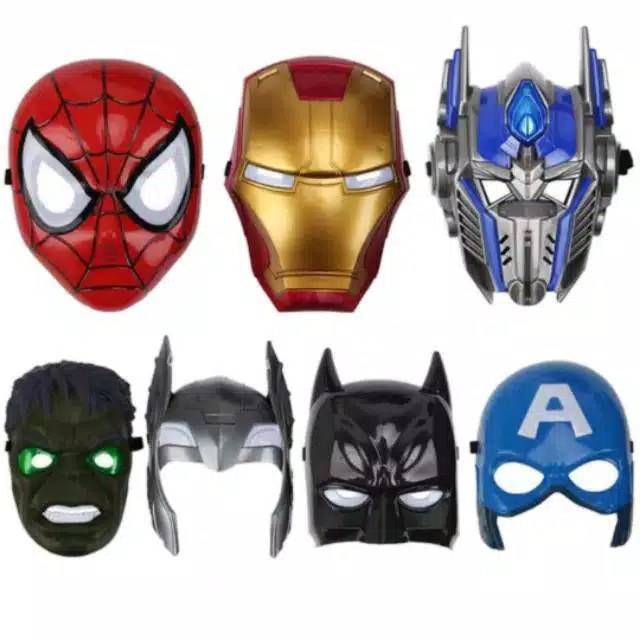 Topeng anak superhero captain America Bumblebee Thor spiderman Batman hulk robot transfoemers