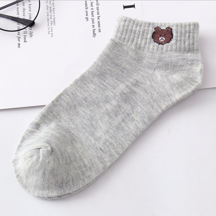 FAYES Kaos Kaki Line Brown / Kaos Kaki Ankle Cute / Kaos Kaki Sepatu Import U16-LINE BROWN GREY