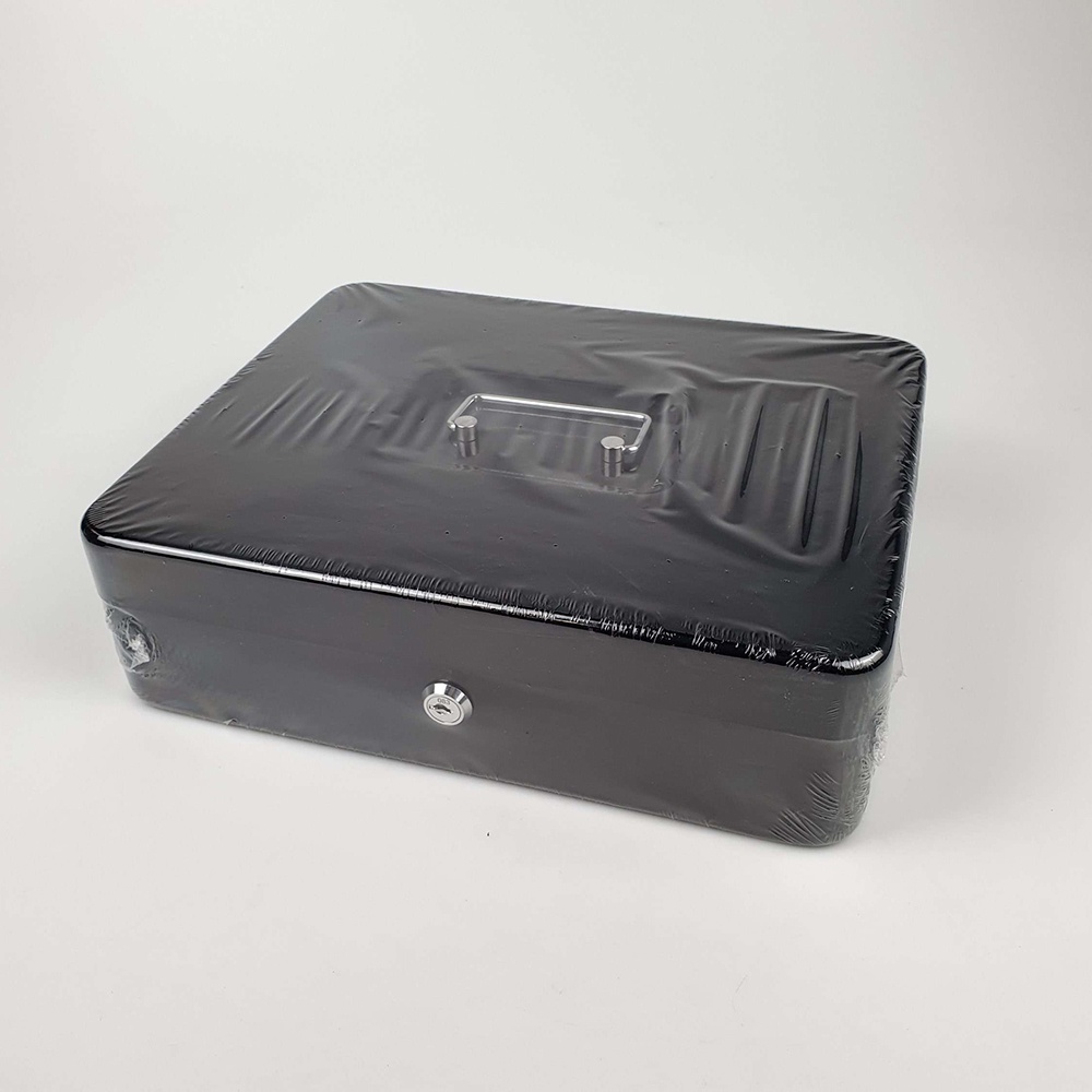 Kotak Brankas Uang Perhiasan Cash Safebox Key Lock 30x24x9CM - 250A - Black