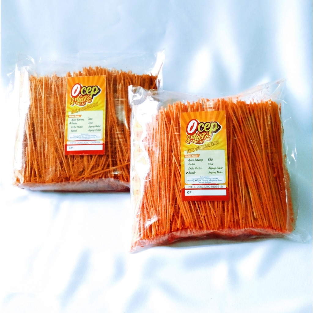 

mie lidi kemasan kiloan murah anti keras/mie lidi kiloan ocep snack