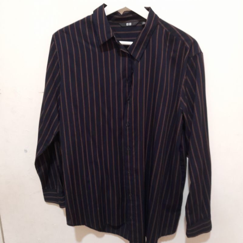 uniqlo women kemeja lengan panjang (preloved) xl