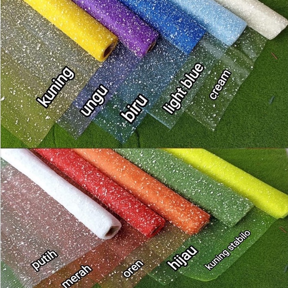 

1m kain tile salju#bahan buket#ketas cellophane#