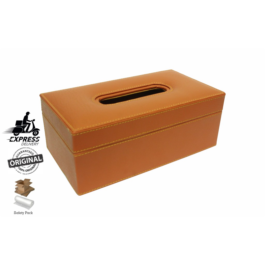 Tempat Tissue Box / Tempat Tisu Kulit Sintetis (Oscar) 24 X 12 Cm – Moca