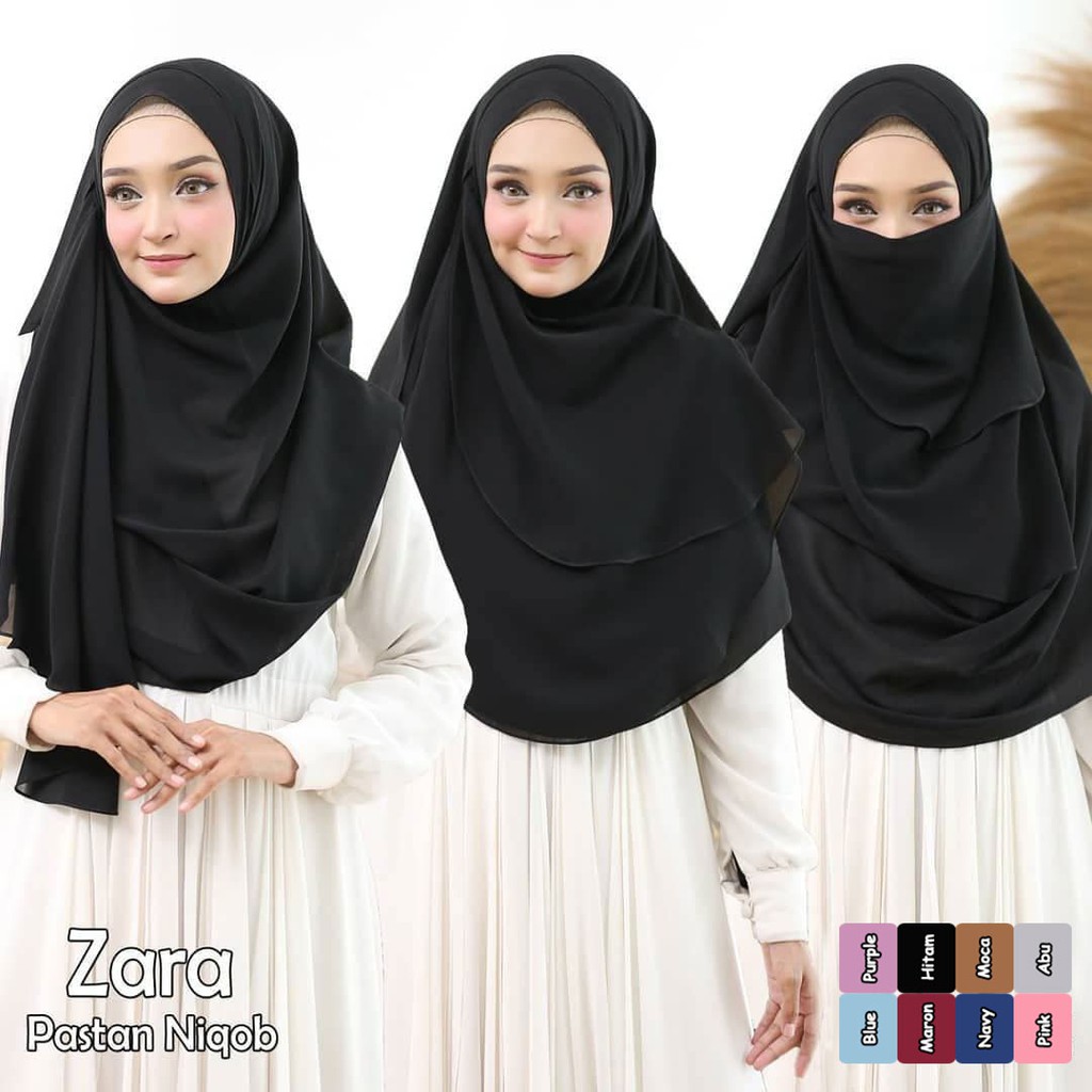 Best Seller!! Jilbab Instan Hijab Instant Pastan Niqob Zara Pastan Niqab 3 in 1 Ceruty Babydoll-2