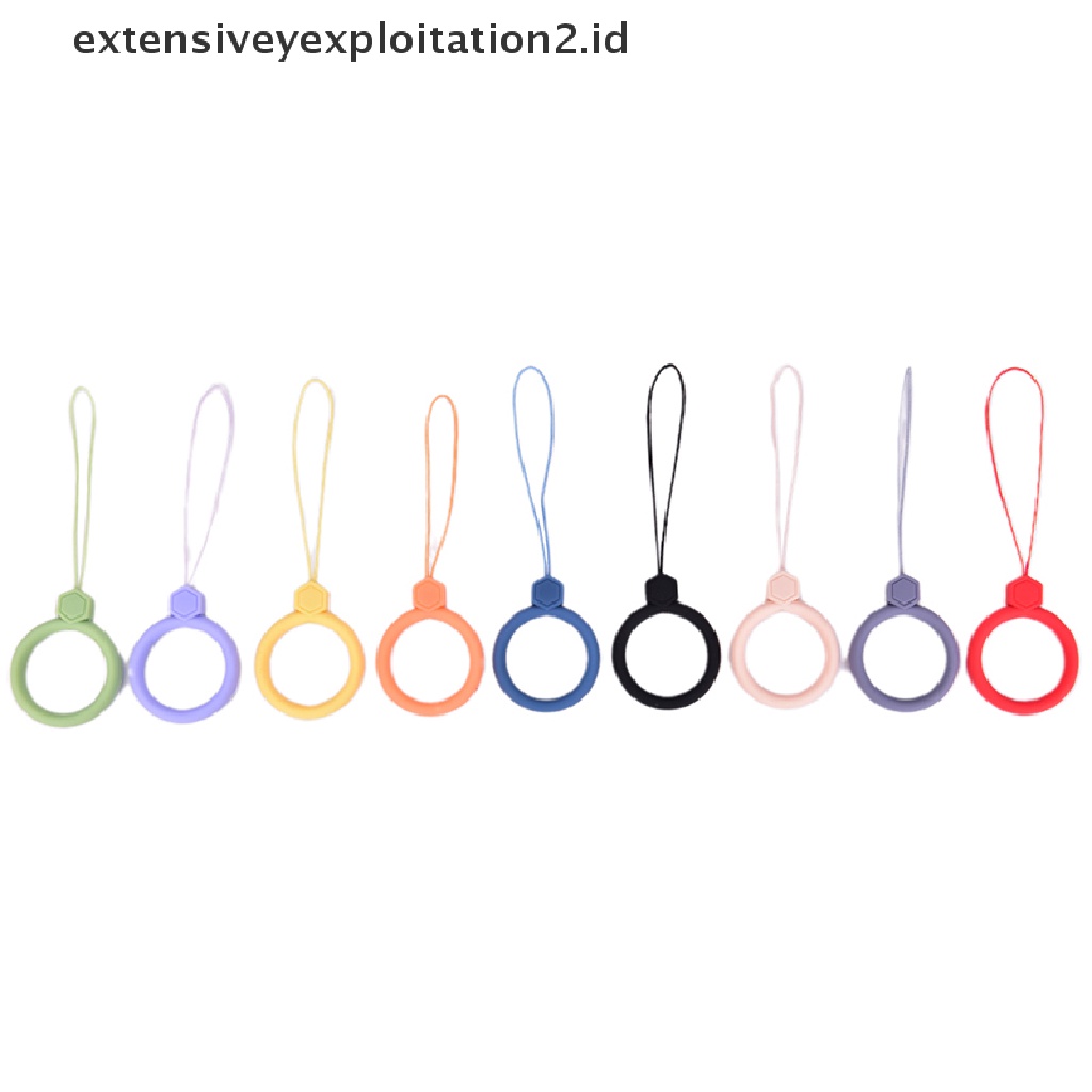 Id Ring Holder Bahan Silikon Anti Hilang Dengan Tali Lanyard Untuk Handphone Universal