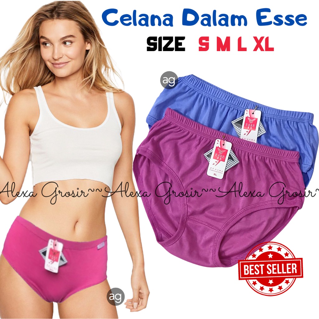 12 PCS Undies celana dalam wanita polos esse  - ALEXA GROSIR