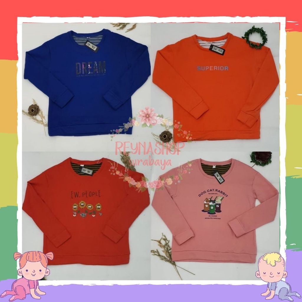 (LD 102) ATASAN SWEATER WANITA DEWASA REMAJA IMPORT MOTIF LUCU 400g