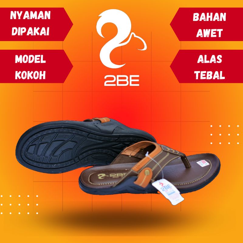 Sandal Kulit Pria 2BE 01 Original Original Sandal Jepit Kasual